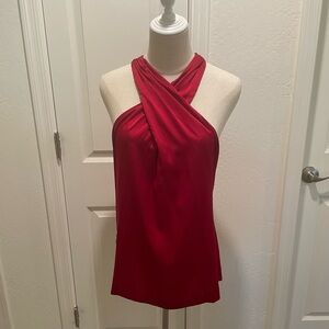 Ann Taylor Crimson Halter Blouse